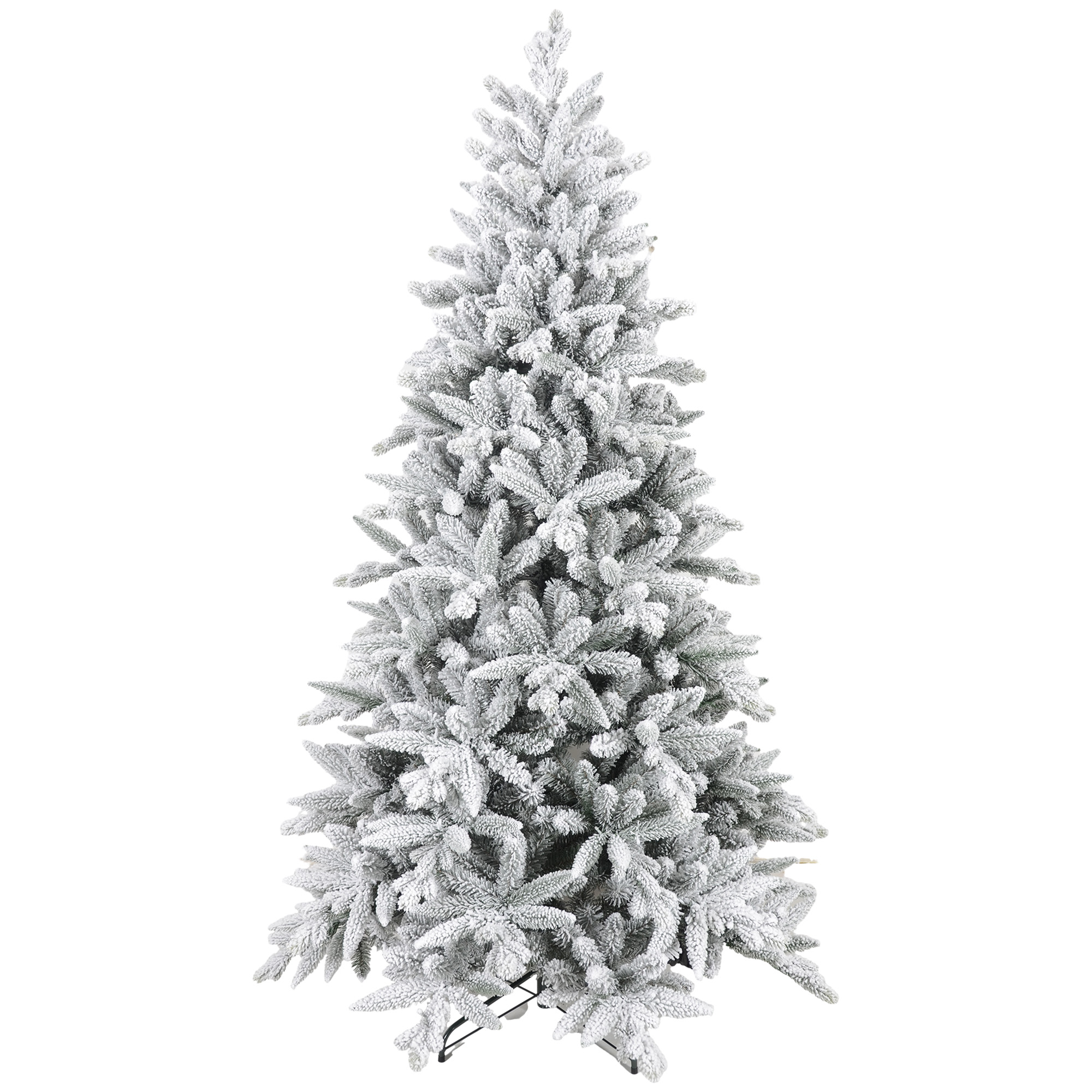 Weihnachtsbaum 180 cm schneebedeckt flammhemmend Grün