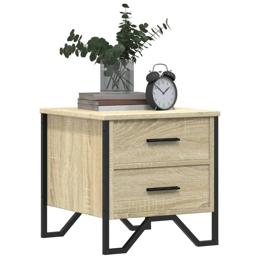 Nachttisch Sonoma-Eiche 40x41x40 cm aus Holzwerkstoff und Metall