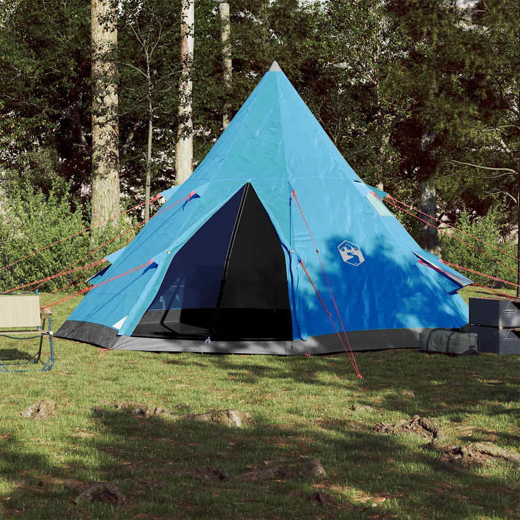 Campingzelt Tipi Blau 367x367x259 cm wasserdicht mit E-Anschluss