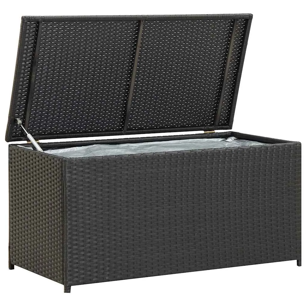 Auflagenbox Schwarz 100 x 50 x 50 cm aus Poly Rattan