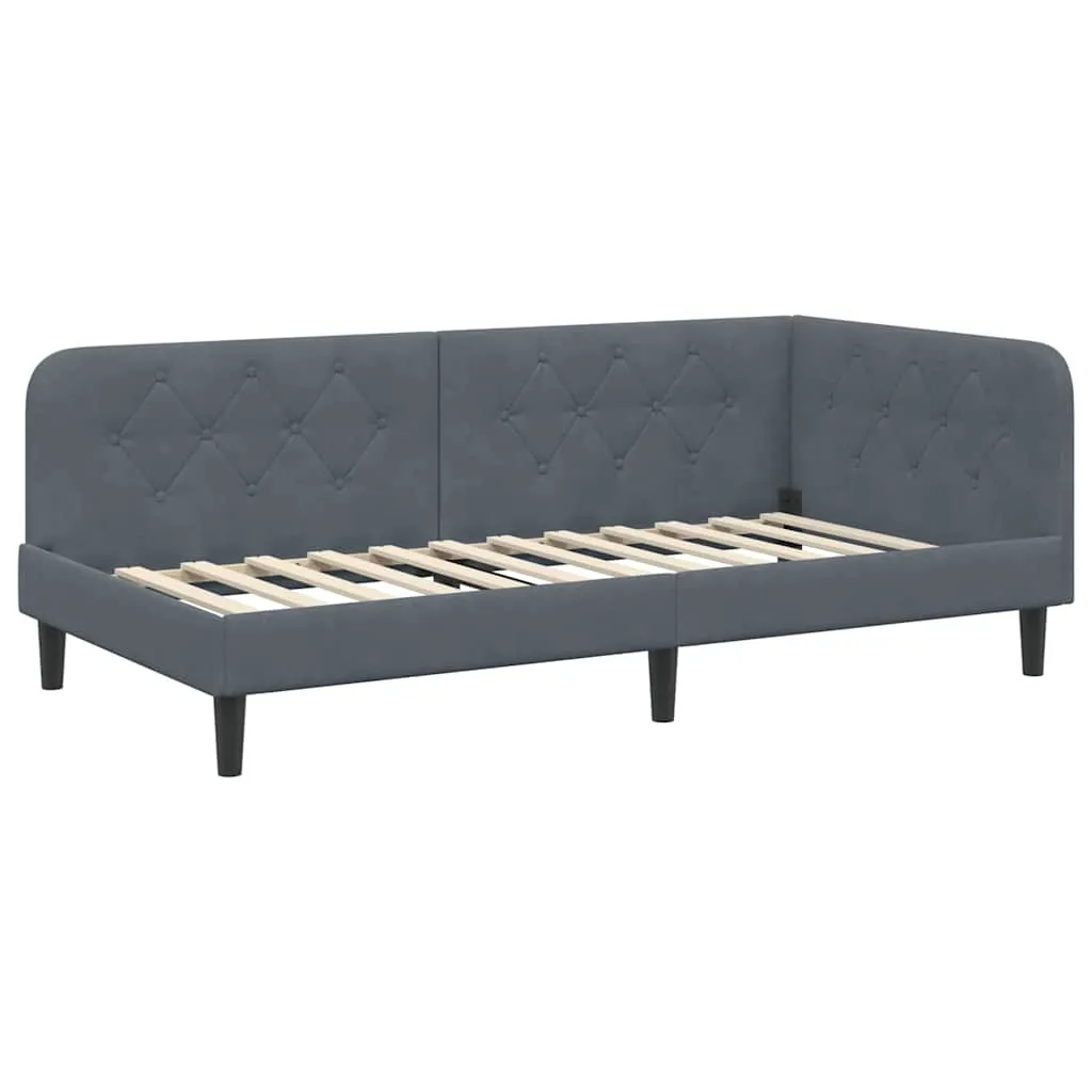 Eckbettgestell 194 x 94 x 72 cm Dunkelgrau
