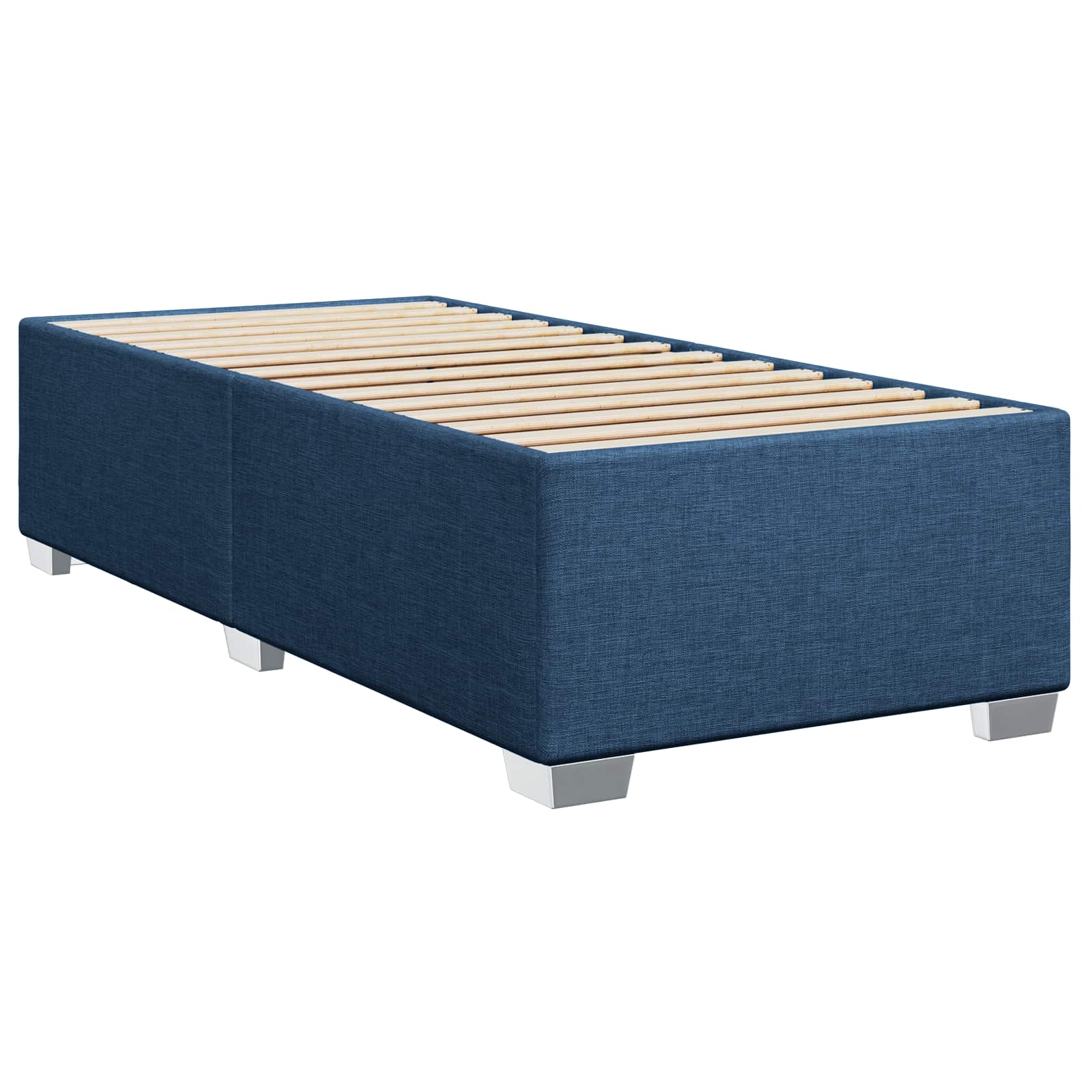 Boxspringbett 90x200 cm mit verstellbarem Kopfteil, Blau