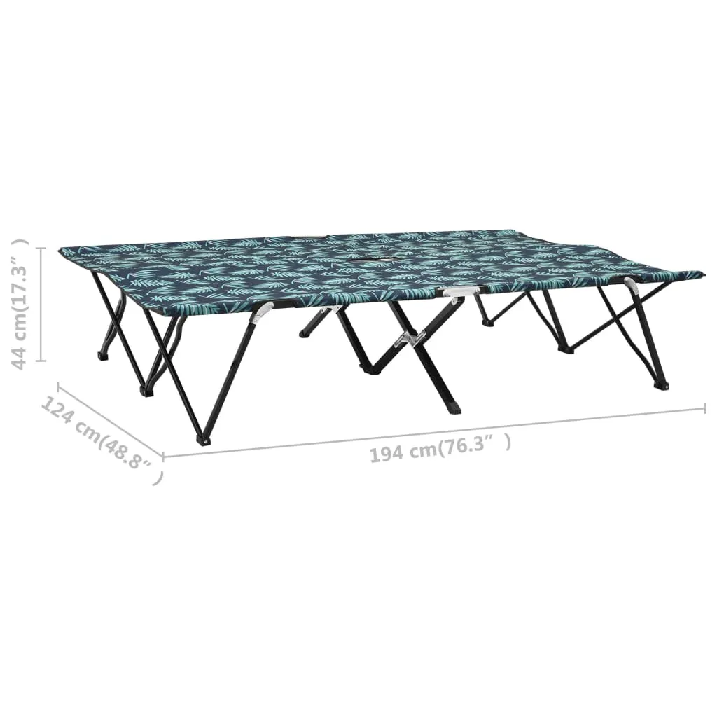 Klappbare Doppelliege Campingbett 194x124x44 cm Grau mit Stahlgestell