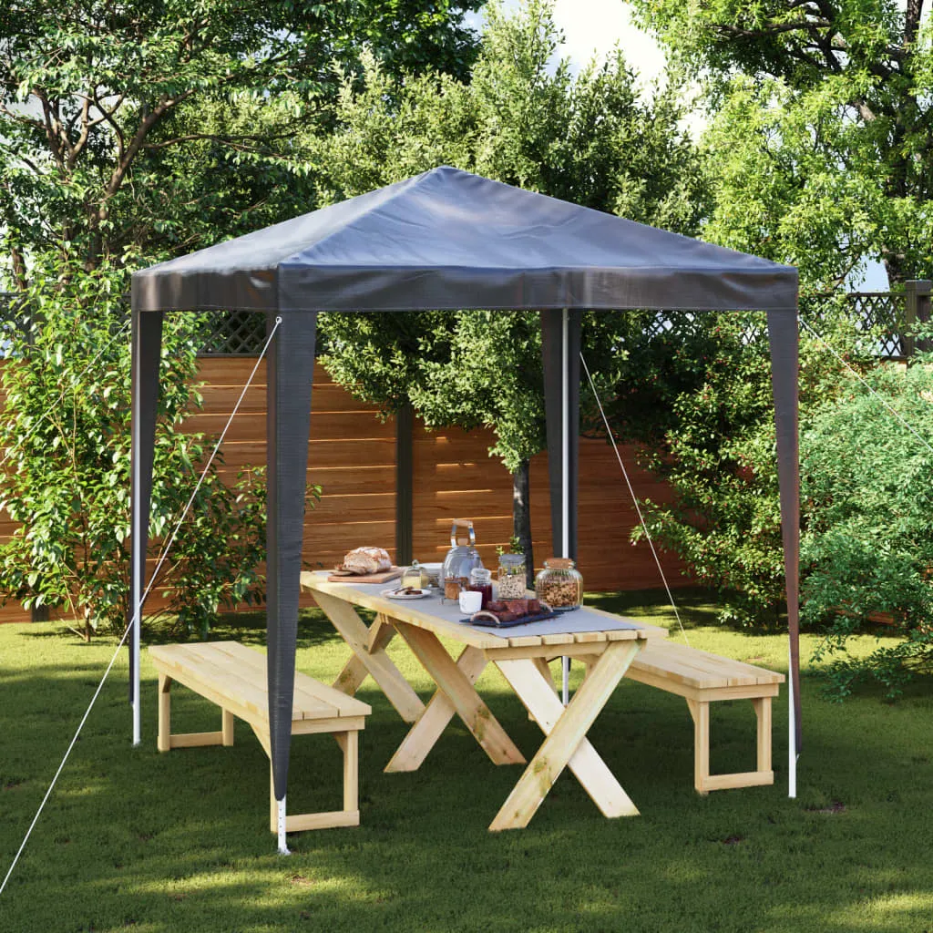 Partyzelt 2x2x2,4 m Anthrazit mit robustem Stahlgestell und PE-Dach