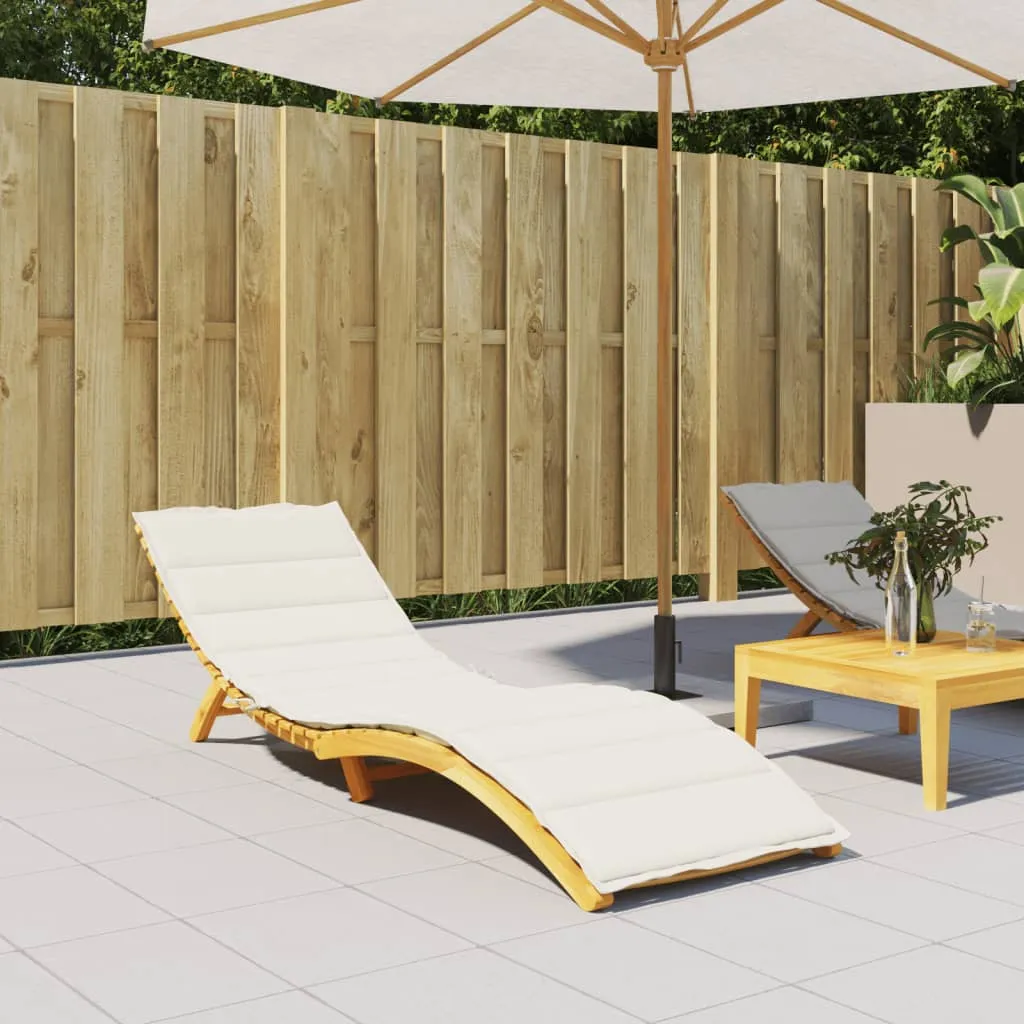 Bequeme Liegenauflage 200 x 60 x 4 cm in Melange Creme
