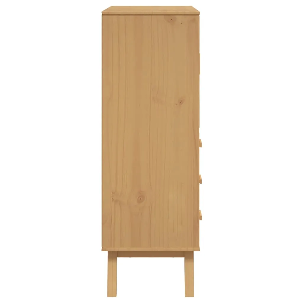 Sideboard aus massivem Kiefernholz Braun 85 x 43 x 125 cm