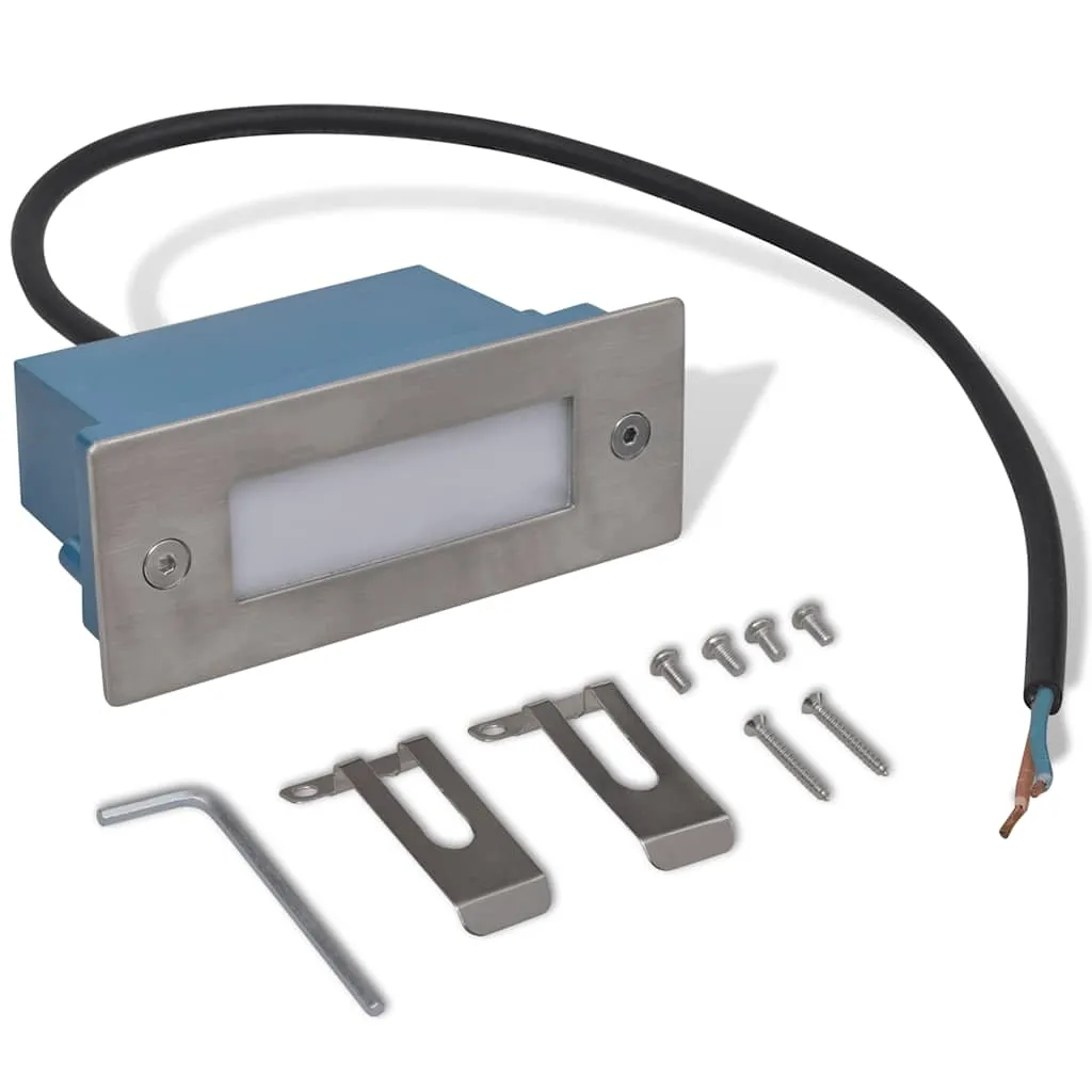 LED-Treppenleuchten 44x111x56 mm Edelstahl Aluminium Warmweiß