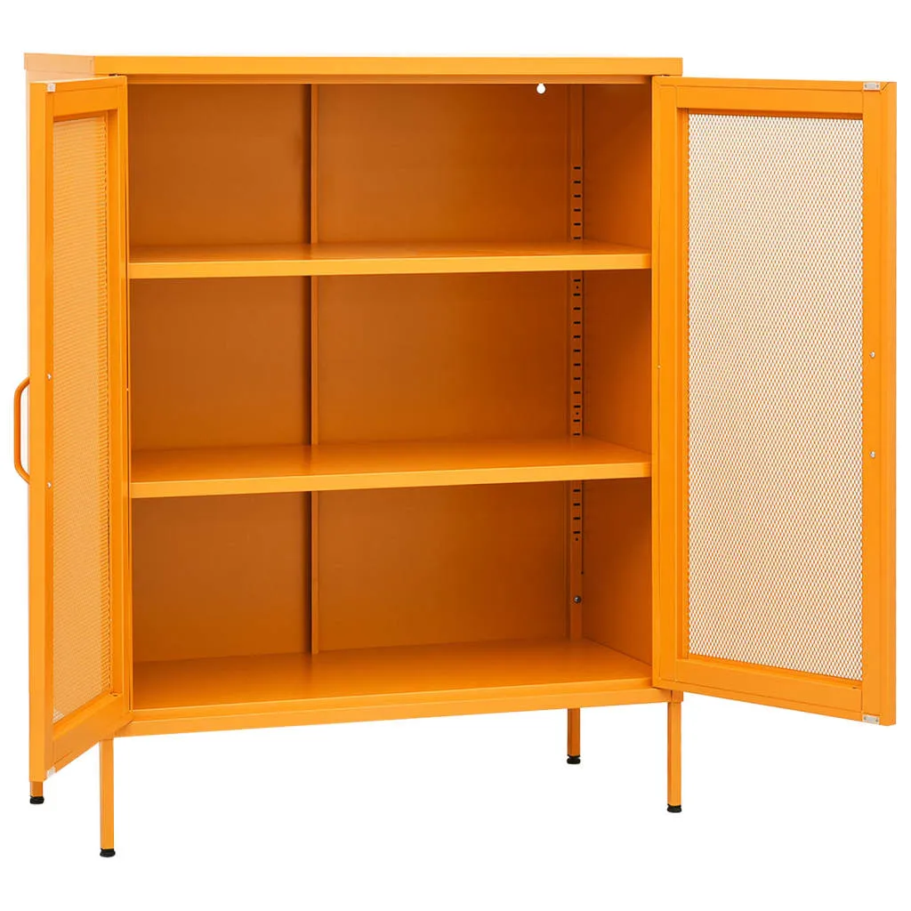 Beistellschrank Stahl Senfgelb 80 x 35 x 101,5 cm