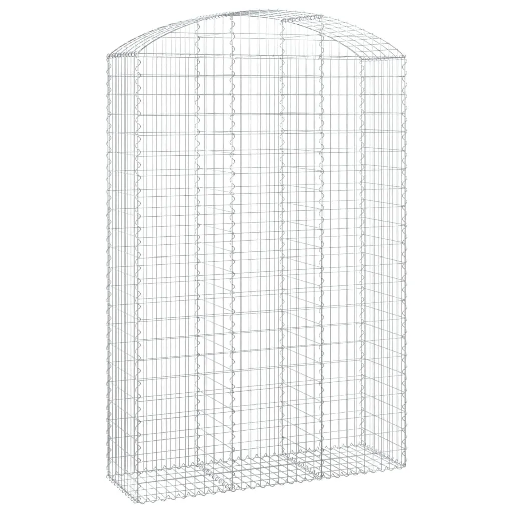 Gabionenkorb Silber 150 x 50 x 220/240 cm - Dekorative Gartenbarriere