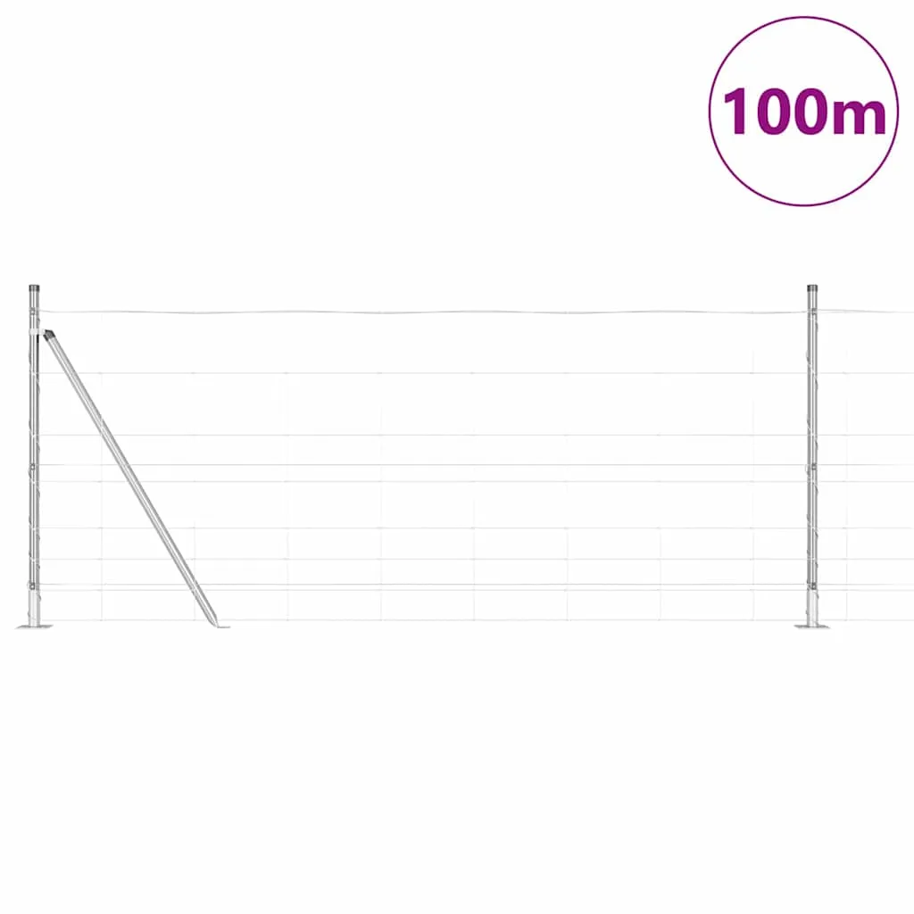 Außenzaunpfosten Stahl galvanisiert 1000 x 100 cm modern rechteckig