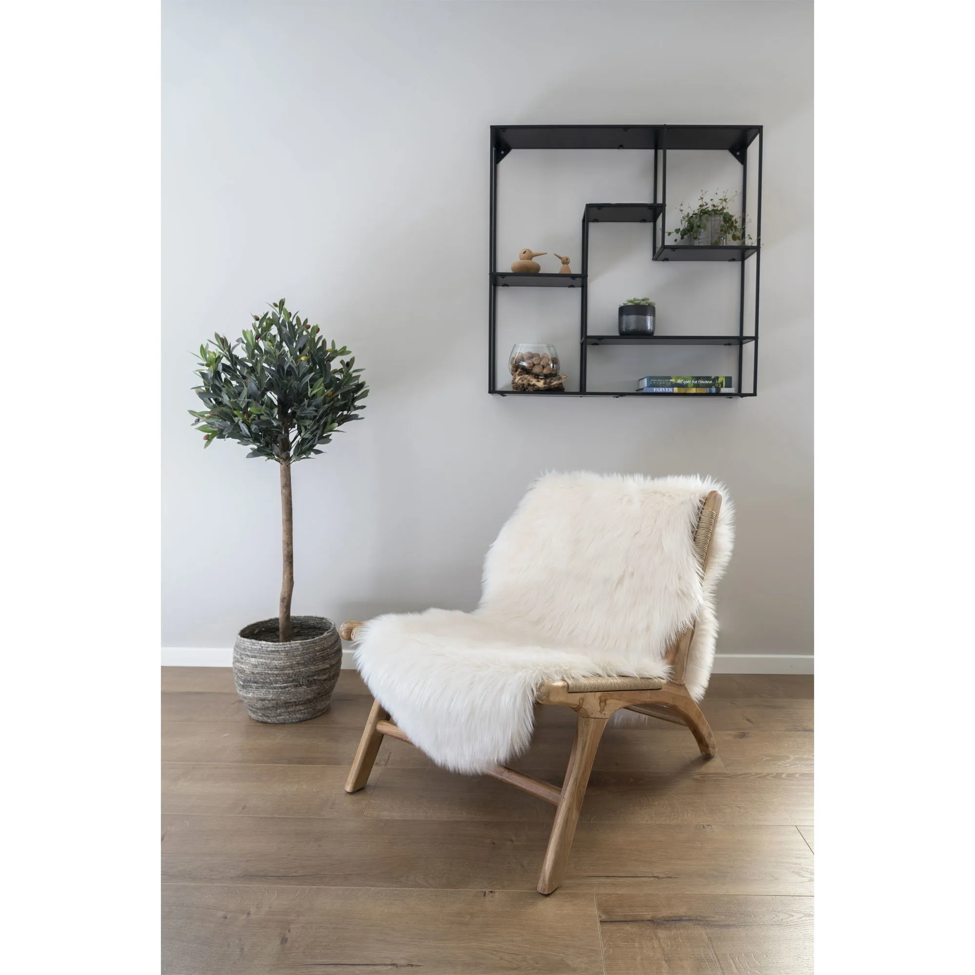 tinkaro Künstliches Lammfell 180 x 60 cm Elfenbein