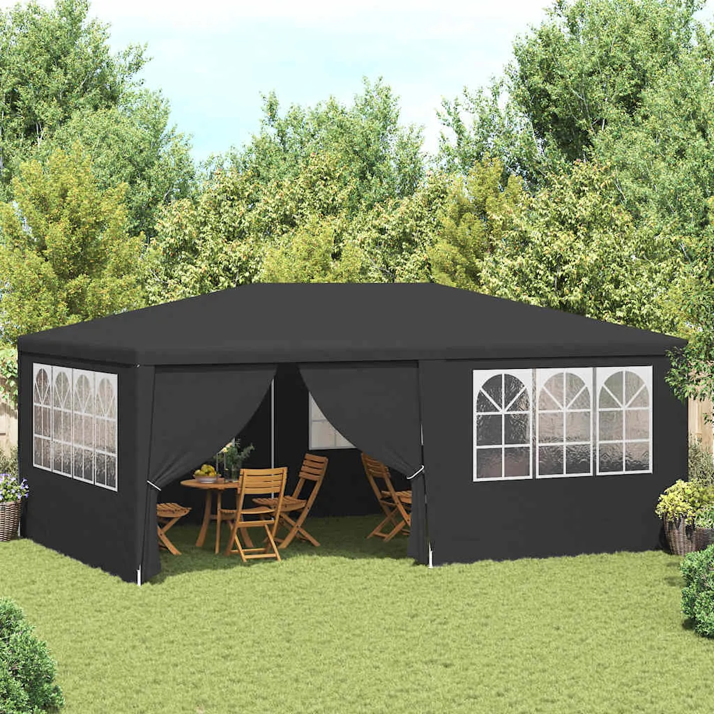 Partyzelt 4 x 6 x 2,7 m Anthrazit mit Seitenwänden und Stahlrahmen