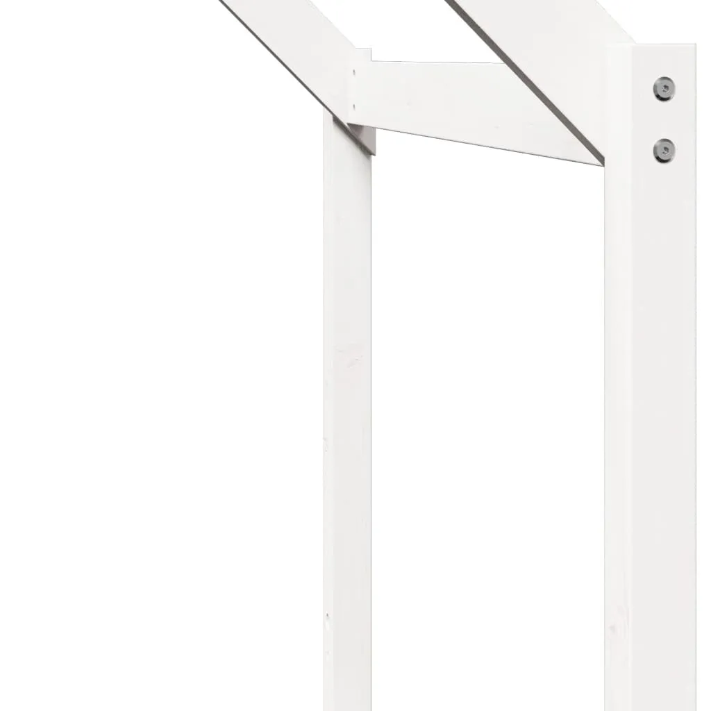 Hochbett Weiß aus Massivholz 205,5 x 95,5 x 89 cm