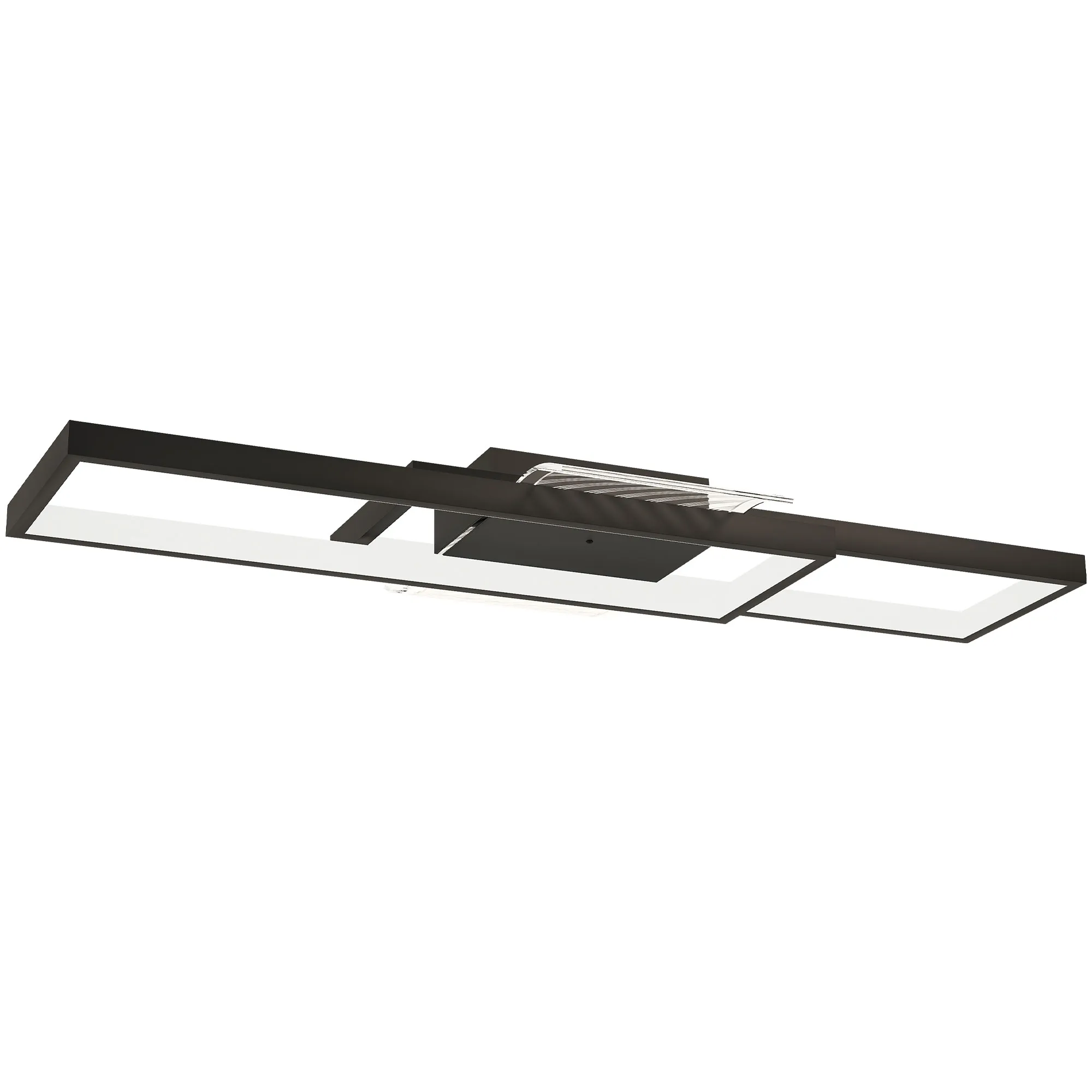 Deckenleuchte LED dimmbar mit Fernbedienung, 70x30x7 cm, Schwarz