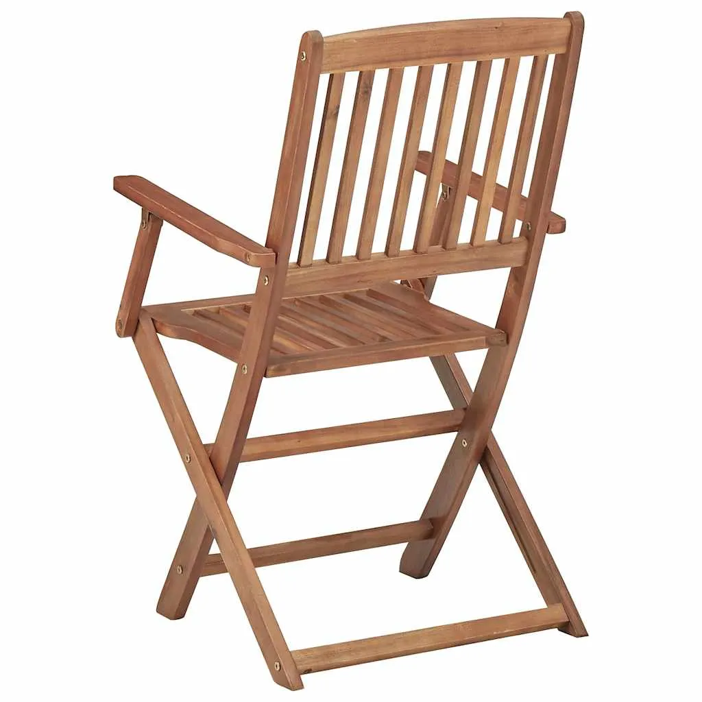 Klappstühle mit Kissen, 8-teilig, aus massivem Akazienholz