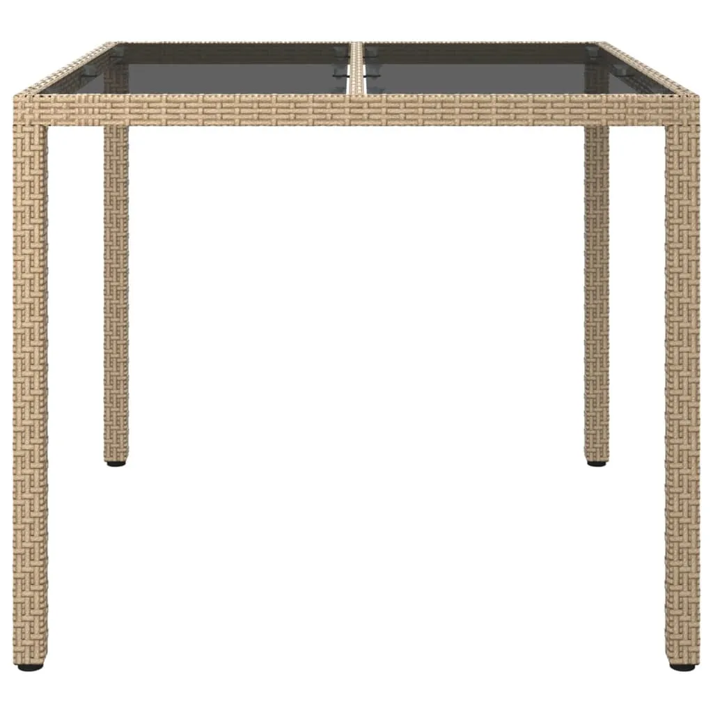 Gartentisch Poly Rattan 90x90x75 cm Beige und Schwarz