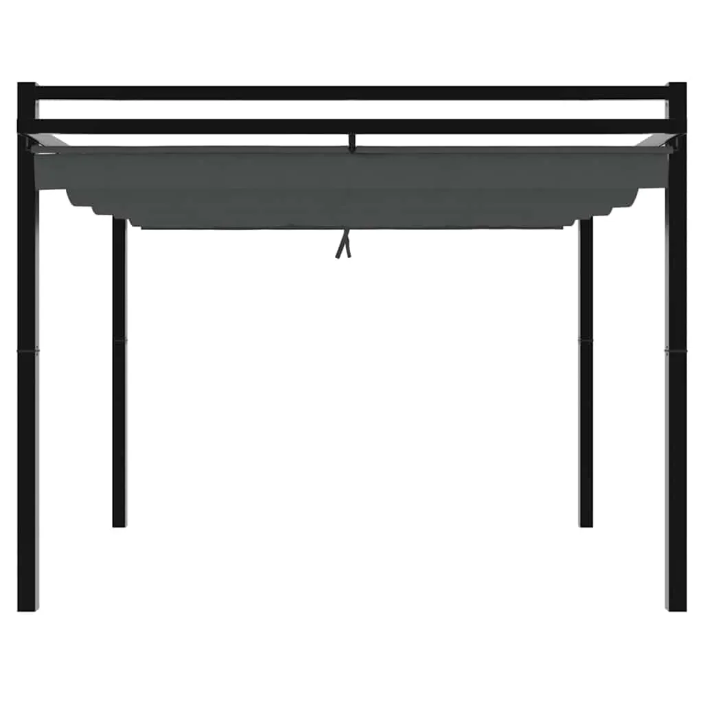 Gartenpavillon 309,5x297x233 cm Anthrazit mit Aluminiumrahmen und einziehbarem Dach