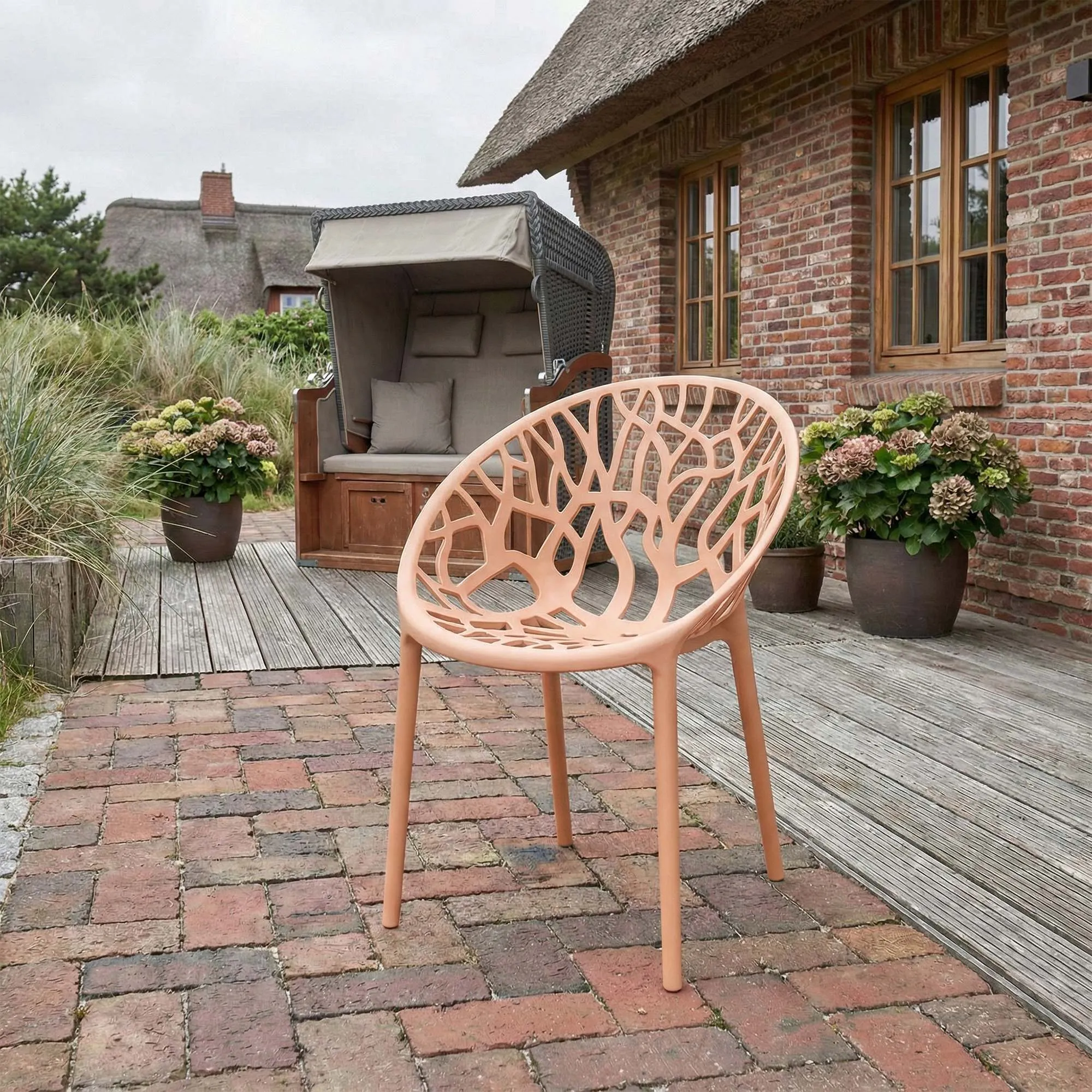 Gartenstühle Hope 4er Set 80x59x60 cm pfirsich