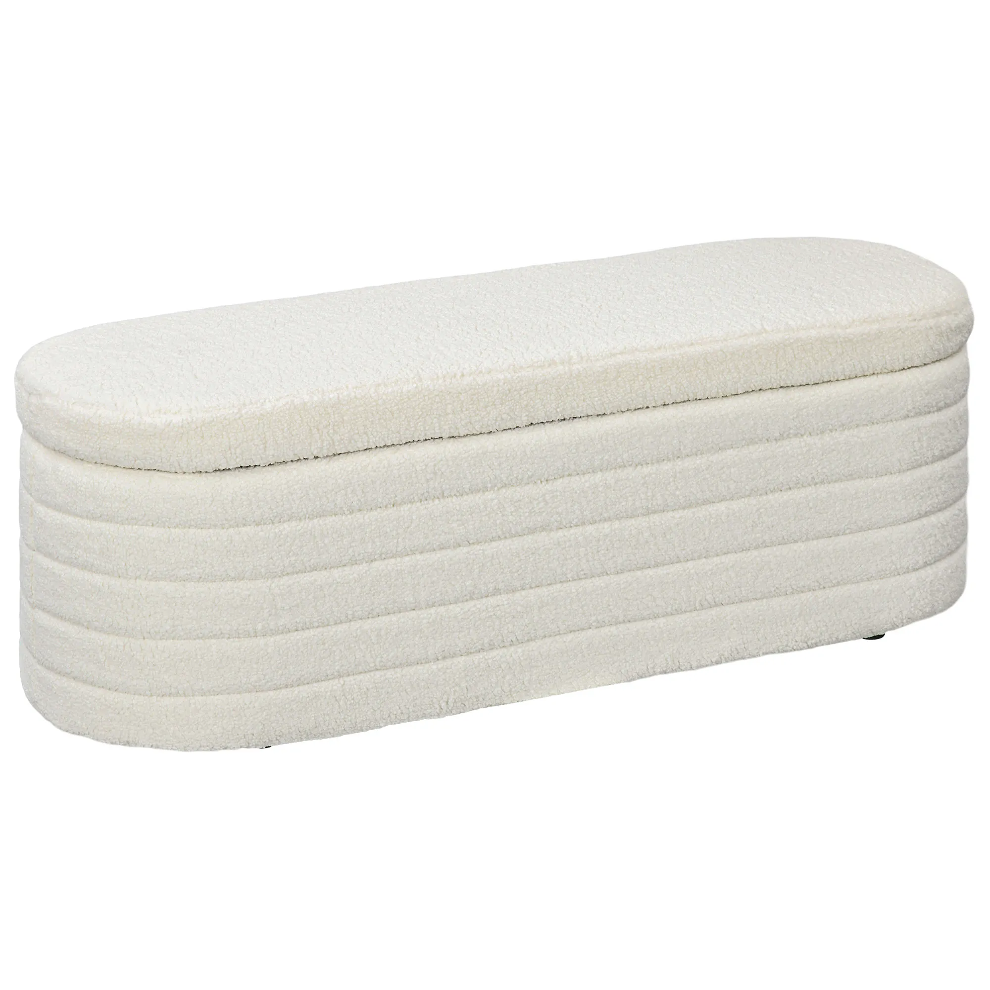 Gepolsterte Bettbank 116x41x40,5 cm in Cremeweiß