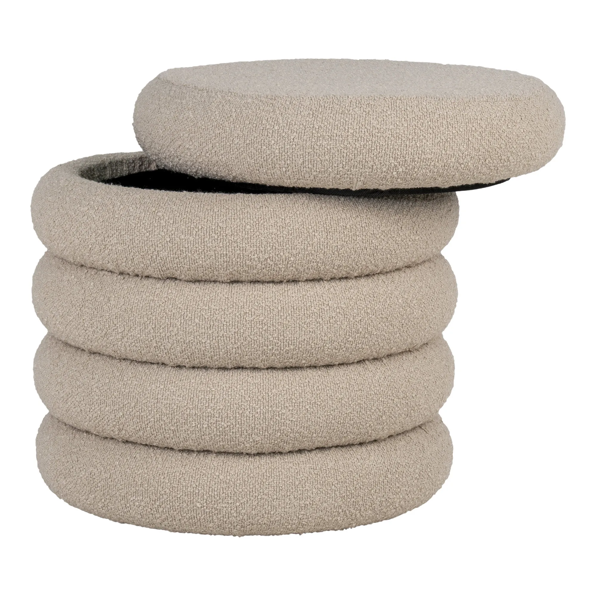 tinkaro Brooklyn Pouf Stauraum-Hocker 44x44x44 cm Beige