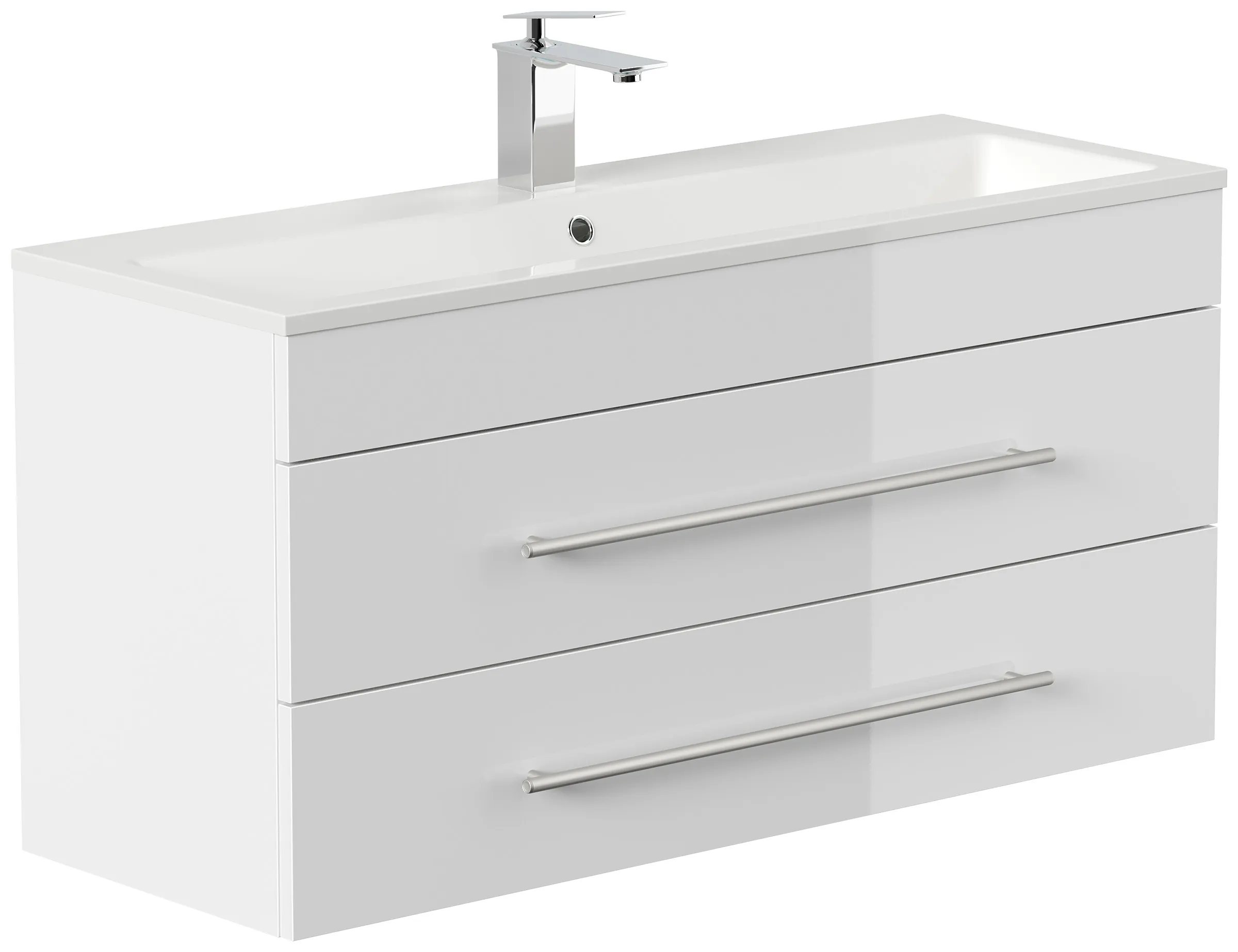 Badmöbel Portus 1000 SlimLine weiss hochglanz Badmöbel Portus 1000 SlimLine weiss hochglanz