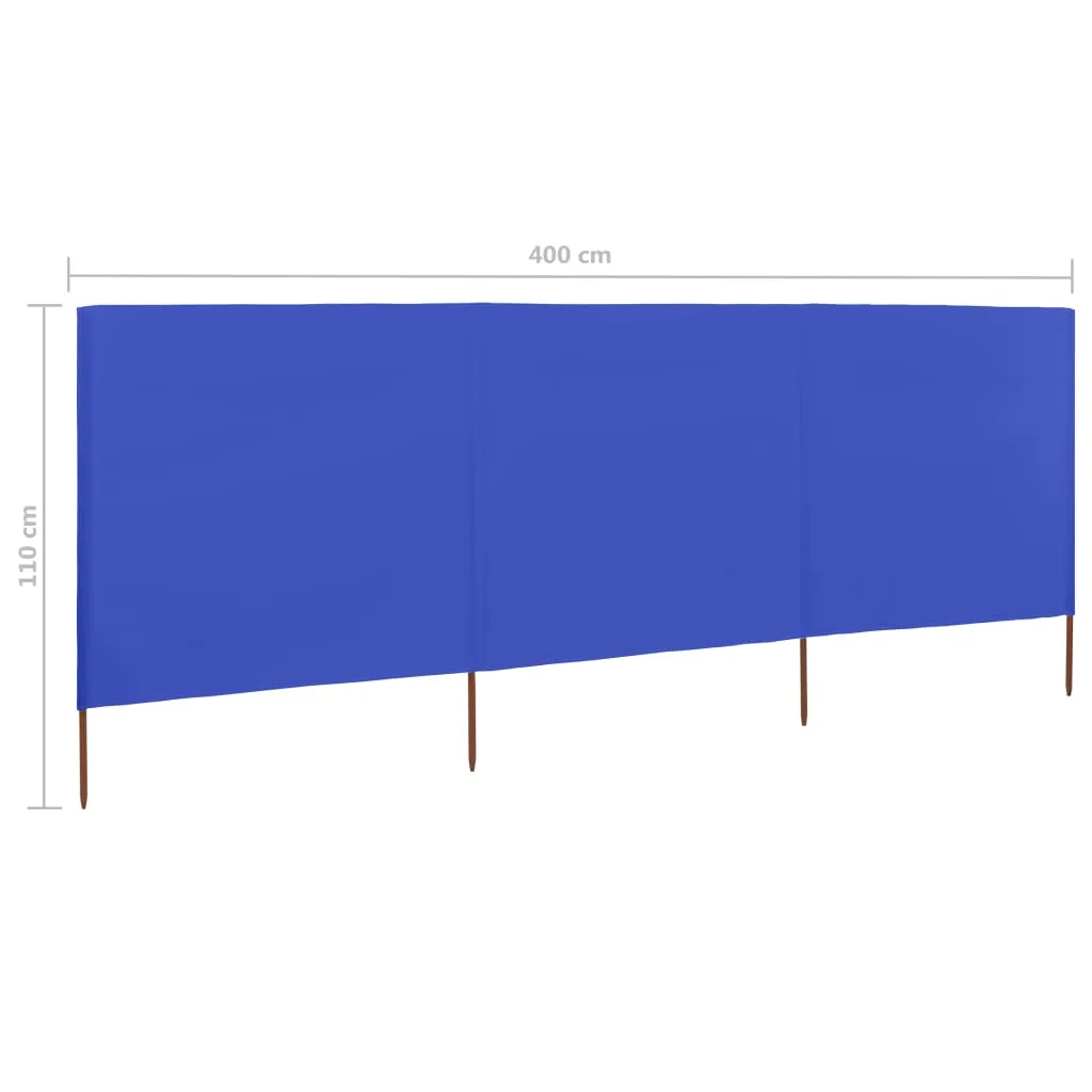 Faltbarer Windschutz 400 x 80 cm in Azurblau