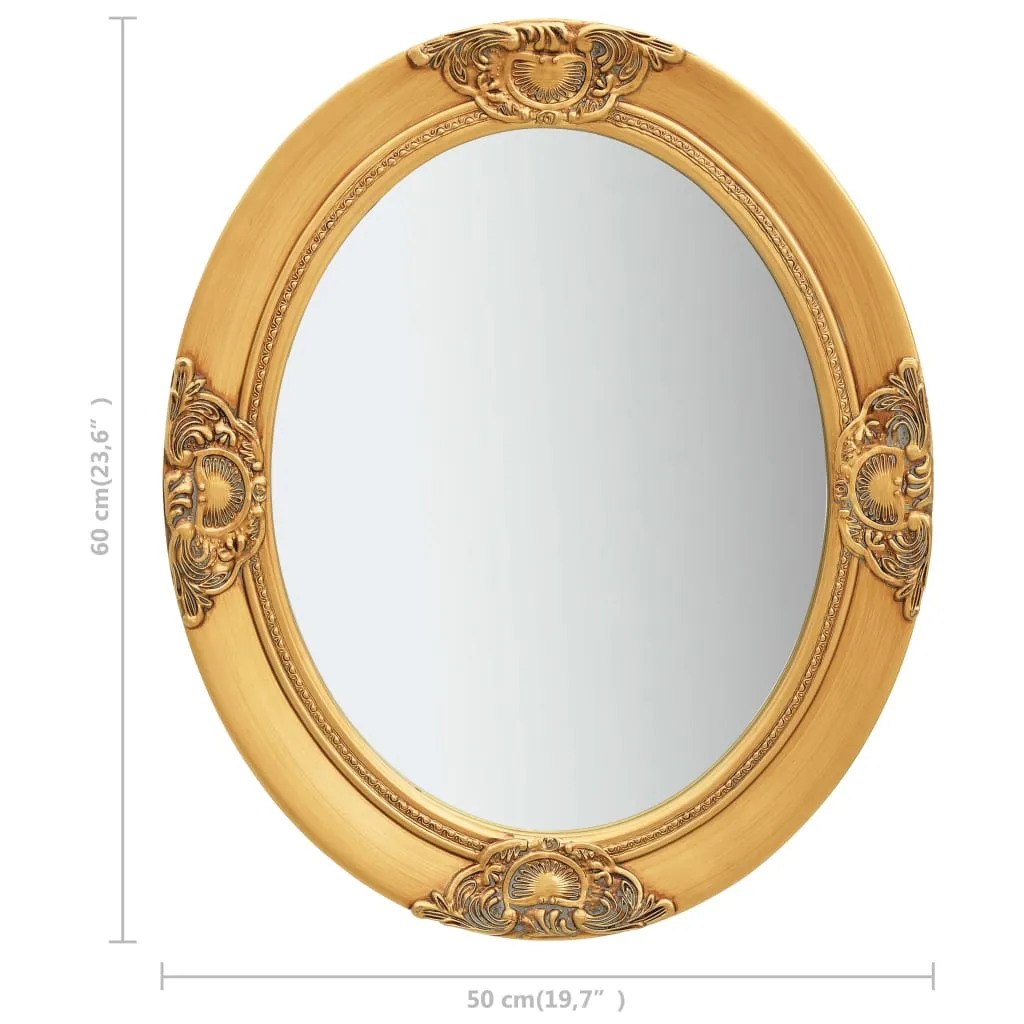 Eleganter Wandspiegel Oval 50 x 60 cm in Golden