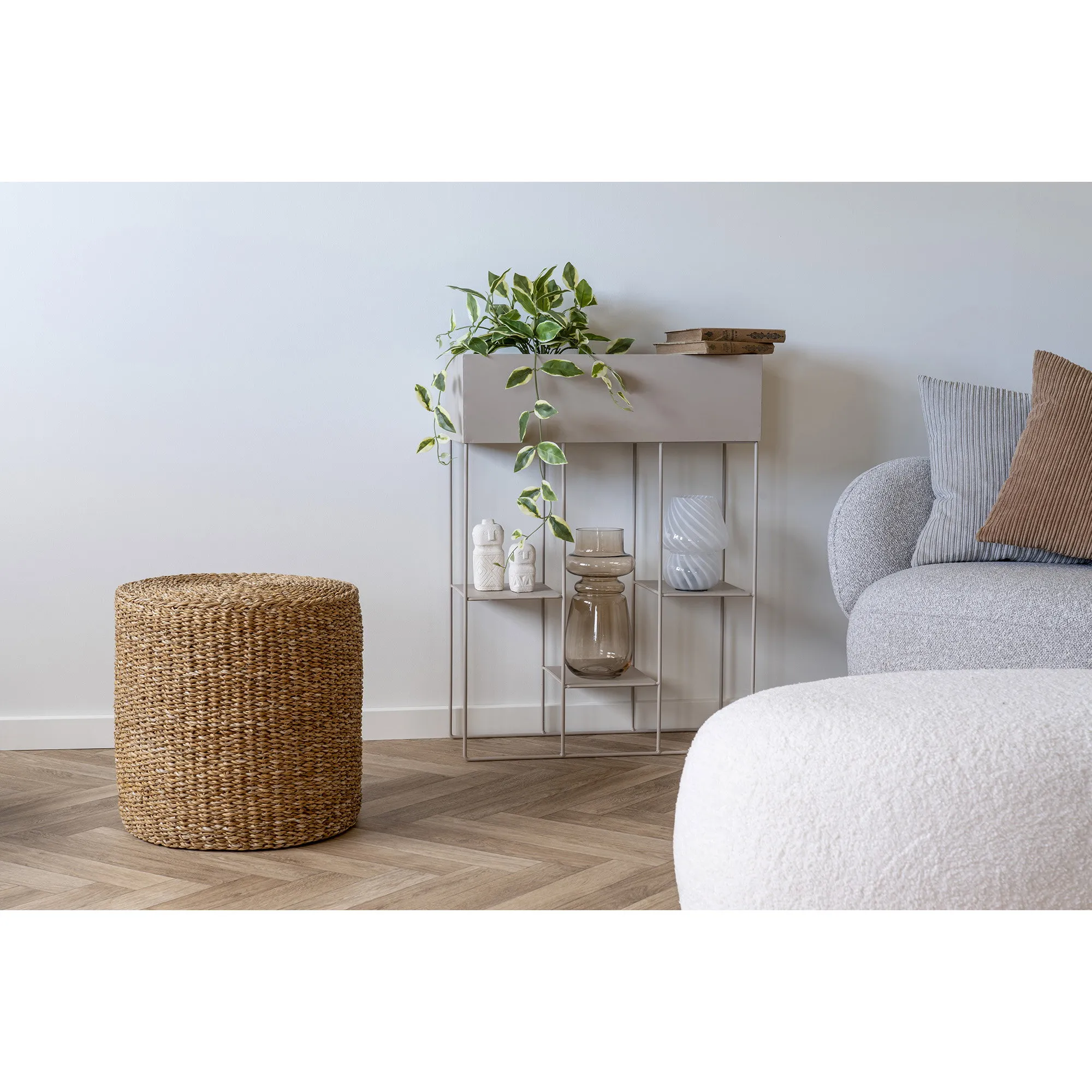 tinkaro Rivera Pouf Puffer ø40x40 cm Natur