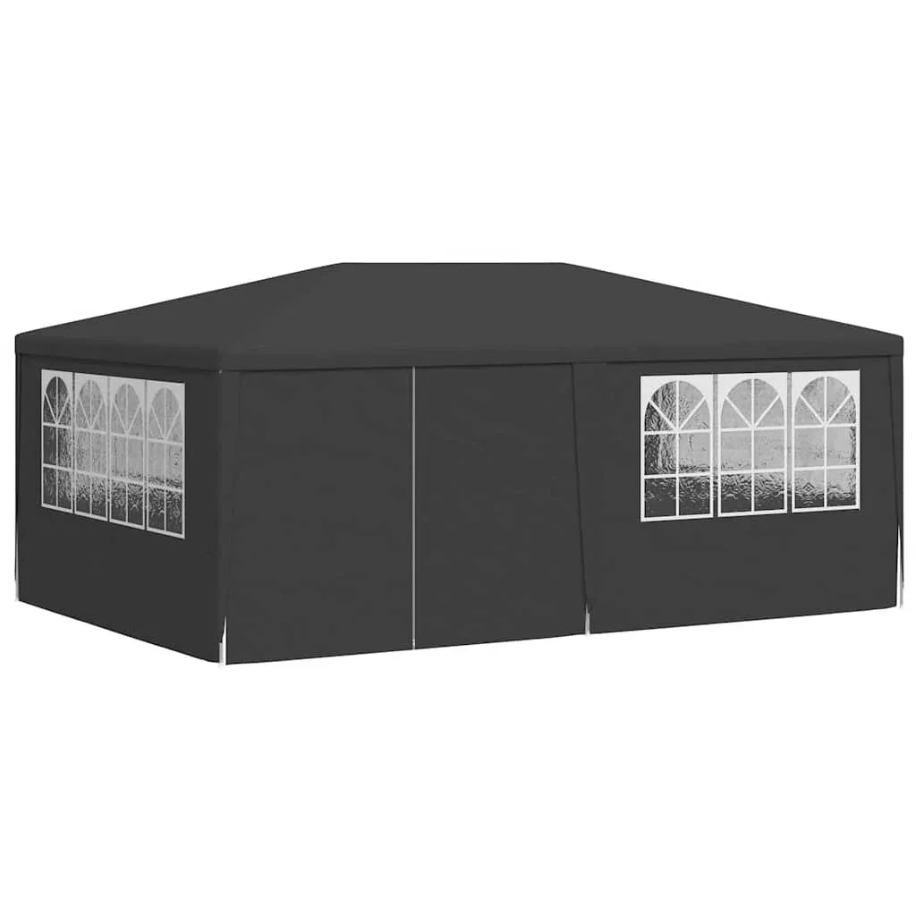 Partyzelt 4 x 6 x 2,7 m Anthrazit mit Seitenwänden und Stahlrahmen