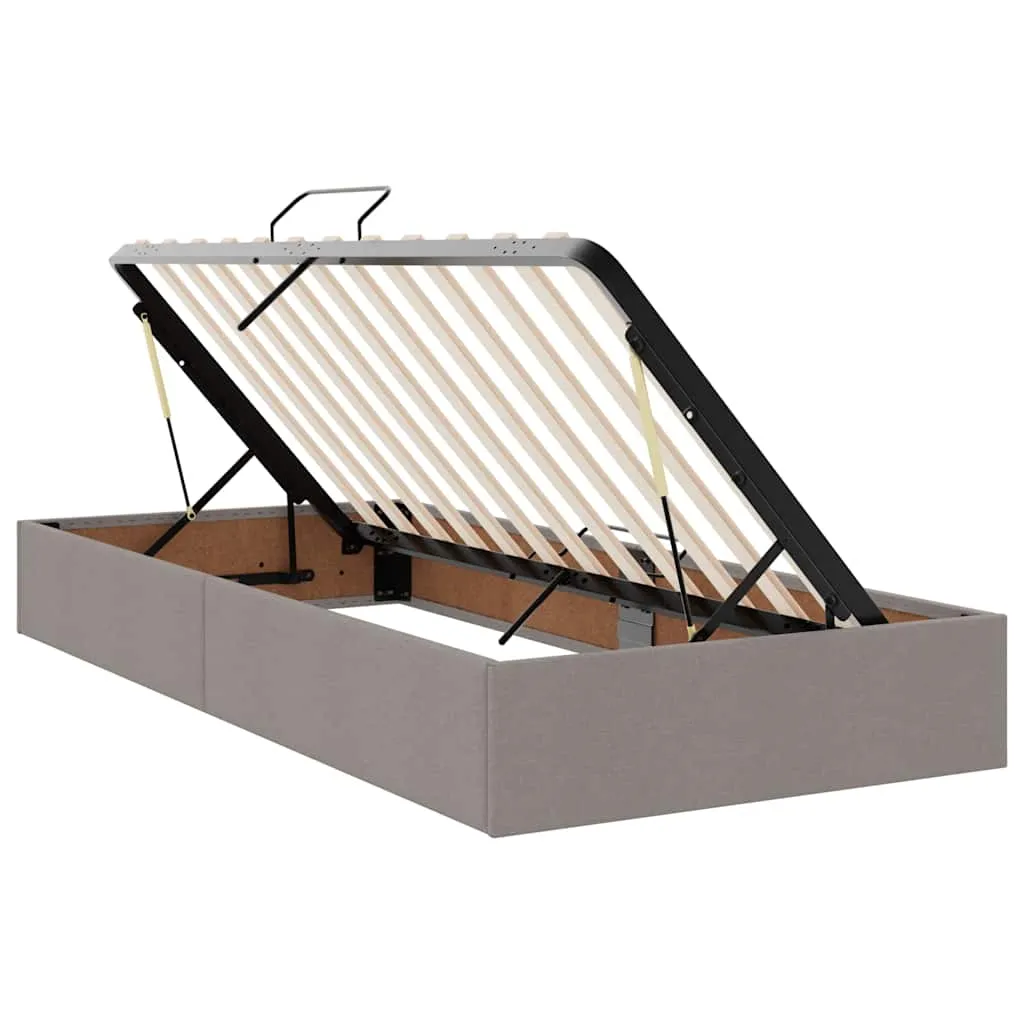 Aufbewahrungsbett mit Matratze 90 x 200 cm Taupe
