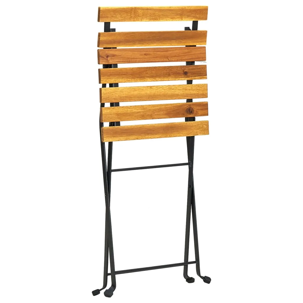 Klappstühle, 2 Stück, Stahl und massives Akazienholz