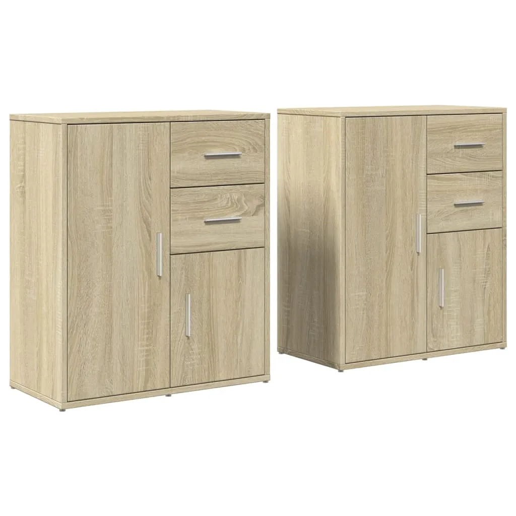 Robustes Sideboard 60 x 31 x 70 cm in Sonoma-Eiche, Holzwerkstoff