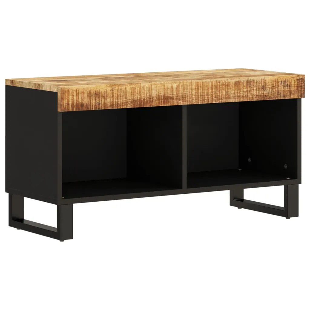 TV-Schrank aus Vollholz mit Eisenbeinen, 85 x 33 x 43,5 cm, Naturfarben