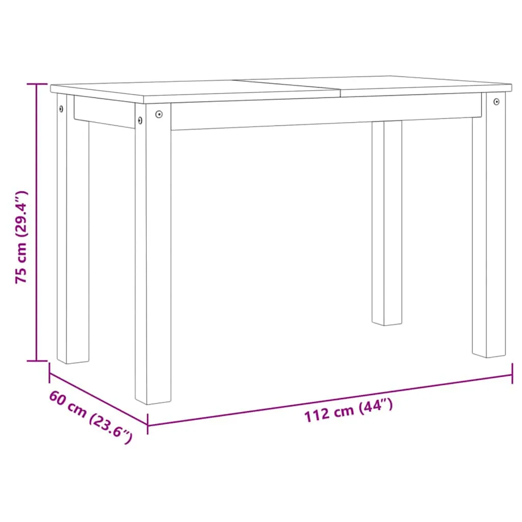 Esstisch Massivholz Weiß 112 x 60 x 75 cm
