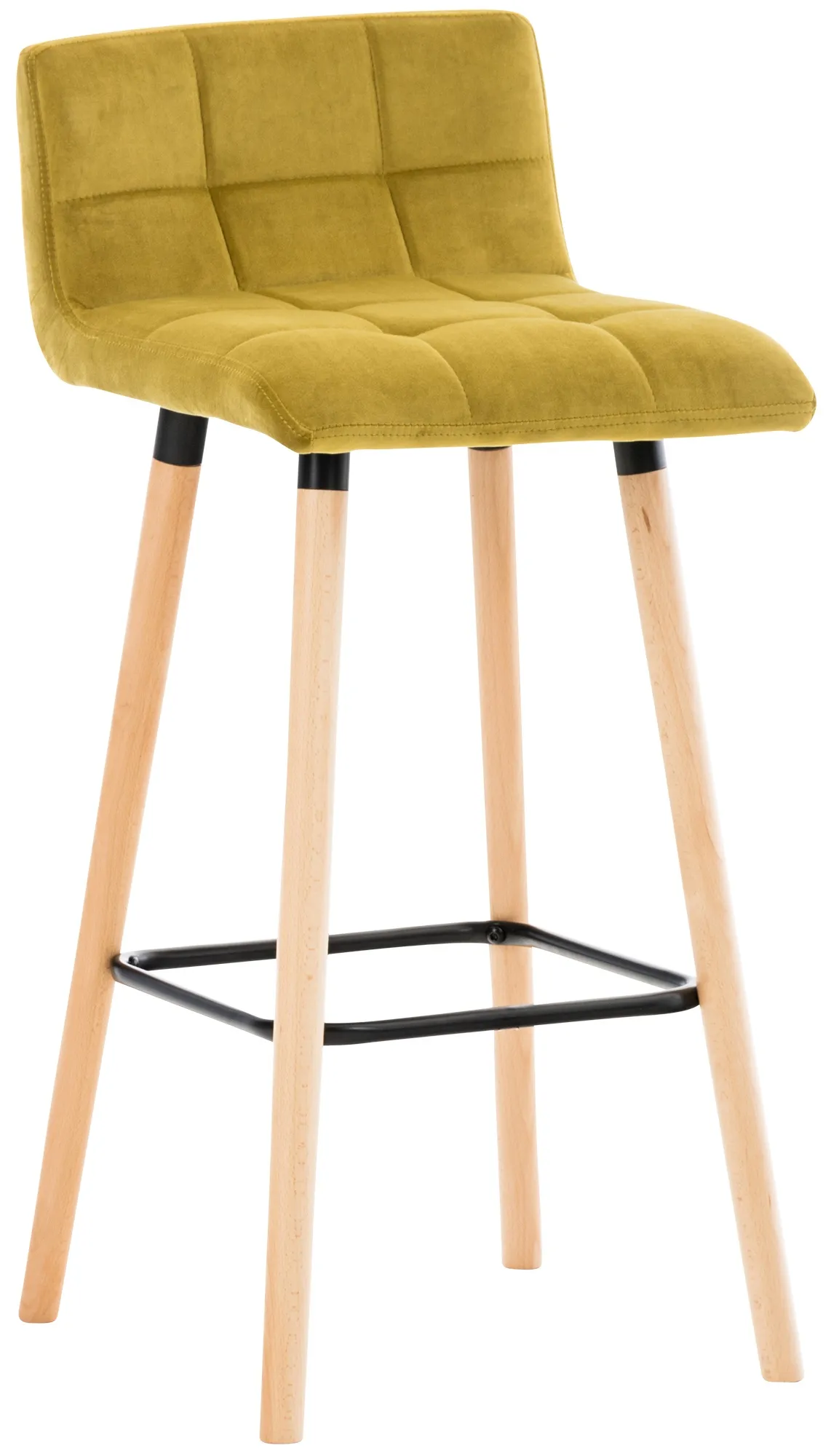 Barhocker Lincoln Samt 42x49x94 cm Gelb