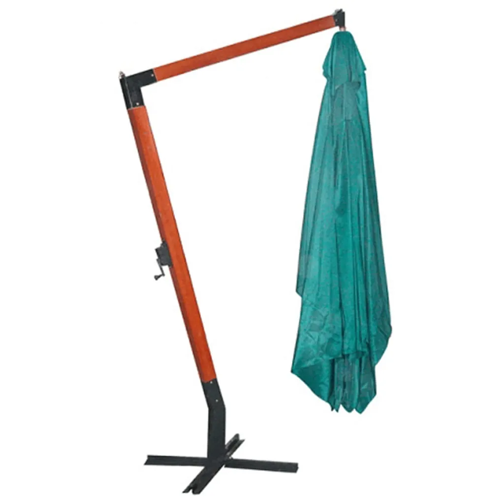 Grüner Sonnenschirm 3 x 4 Meter mit Hartholz-Mast