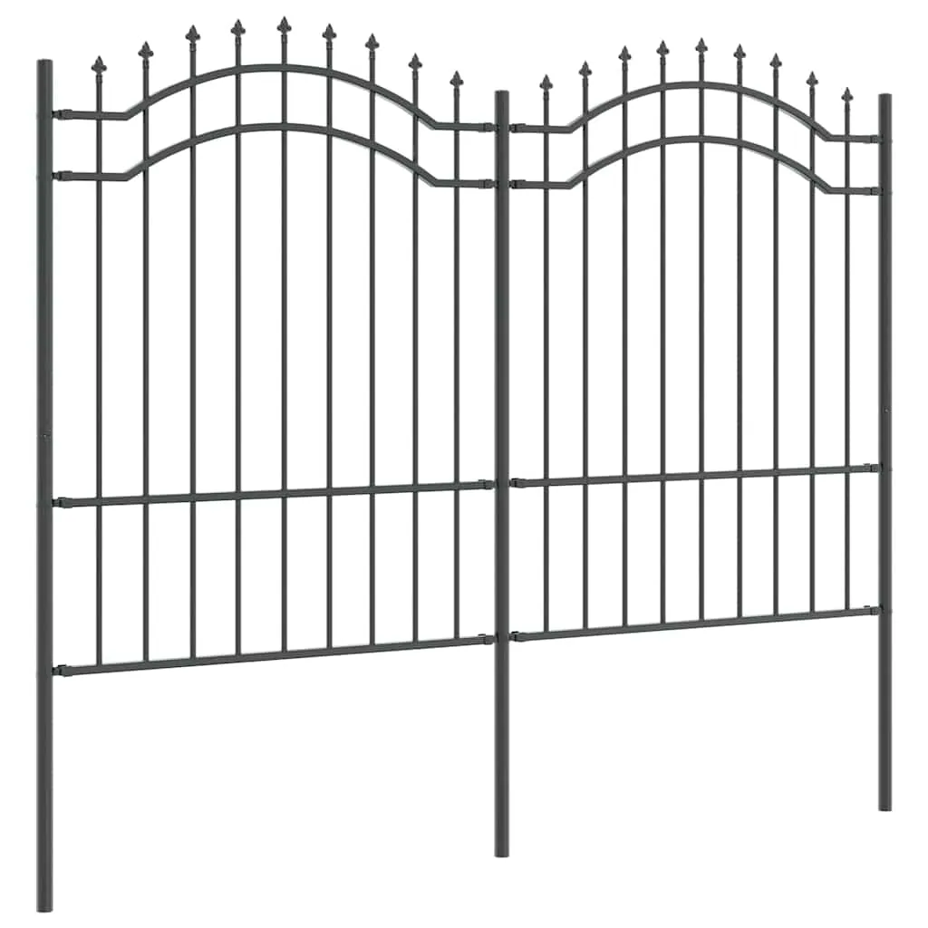 Moderner Gartenzaun 240x190 cm in Grau aus pulverbeschichtetem Stahl
