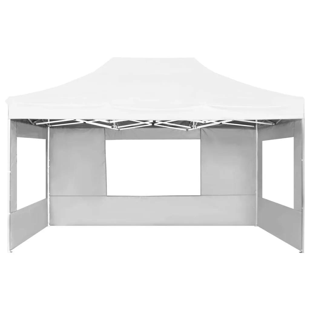 Weißes Partyzelt 4,5 x 3 x 3 m mit Aluminiumrahmen und PVC-Beschichtung