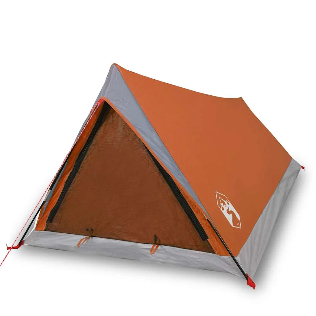 Campingzelt 200x120x88/62 cm Grau und Orange für 2 Personen