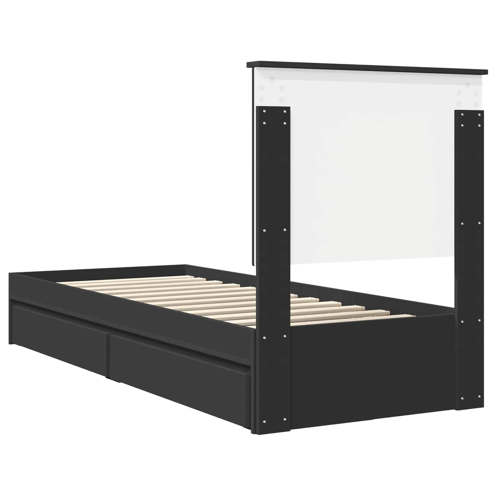 Aufbewahrungsbett 75 x 190 cm Schwarz
