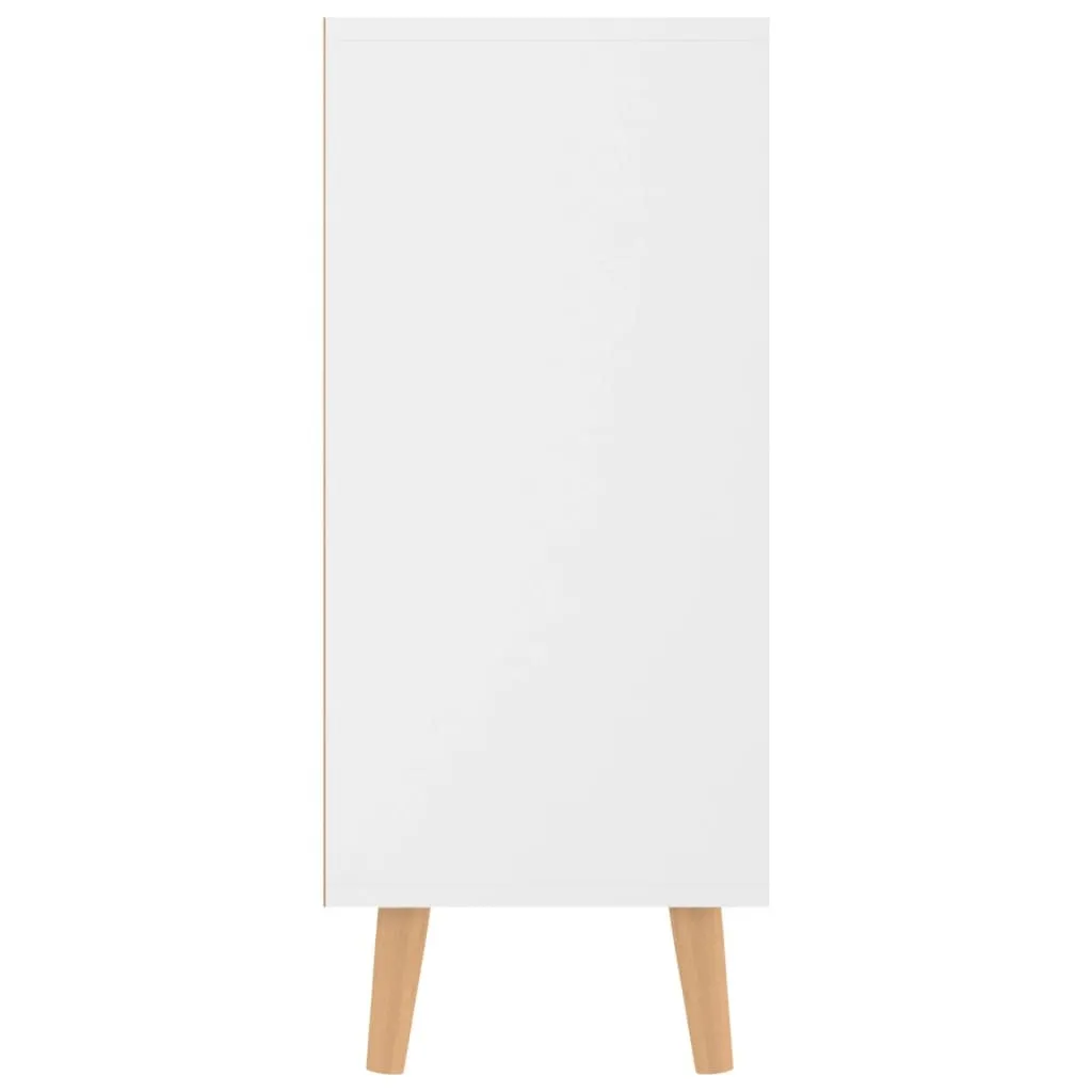 tinkaro Sideboard ELBUNA Holz Aufbewahrungsschrank Hochglanz-Weiß
