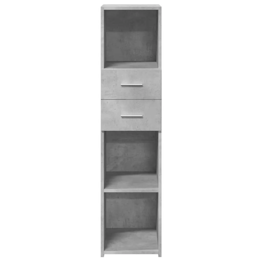 Klassisches Highboard Betongrau 30 x 42,5 x 124 cm aus Holzwerkstoff