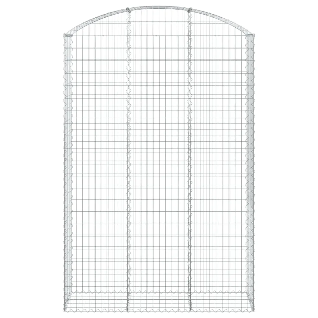 Gabionenkorb Silber 150 x 50 x 220/240 cm - Dekorative Gartenbarriere