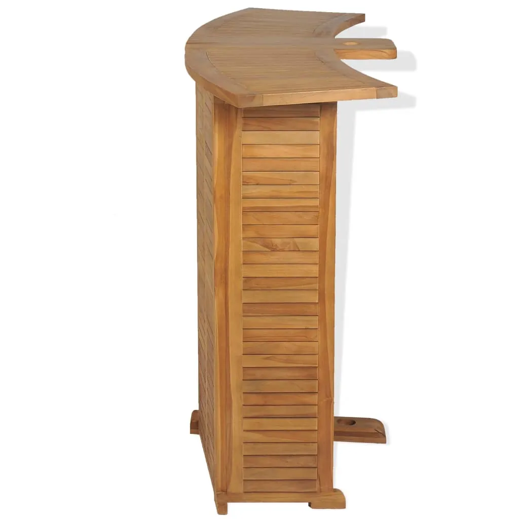 Klappbarer Stehtisch aus Naturholz Braun 155x53x105 cm