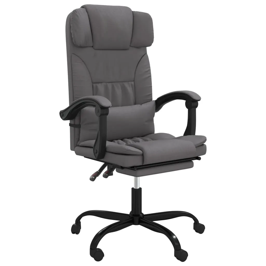 Trendiger Bürostuhl Grau 63x56x(112,5-122) cm mit Kunstleder und Metallgestell