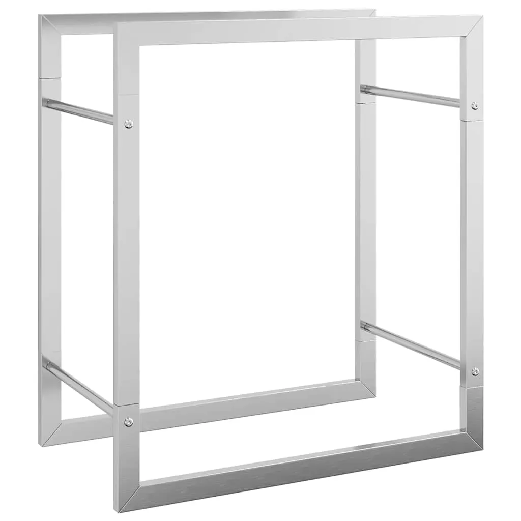 Kaminholzregal Edelstahl 50 x 28 x 56 cm Silbern