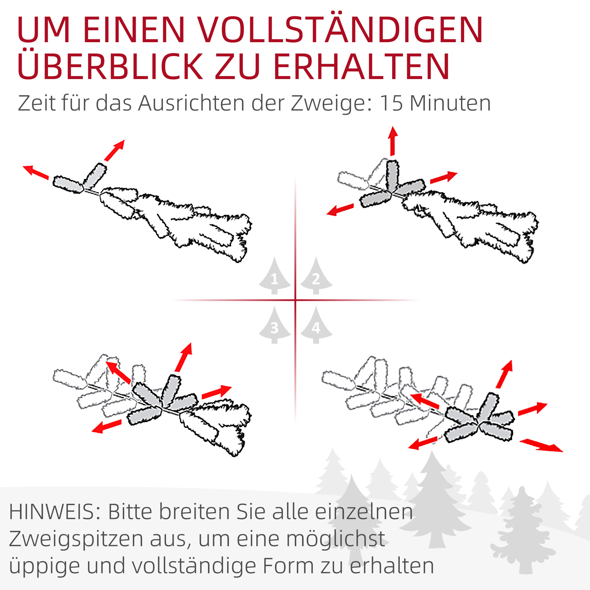 Künstlicher Weihnachtsbaum 180 cm mit LED-Lichterkette Grün-Weiß