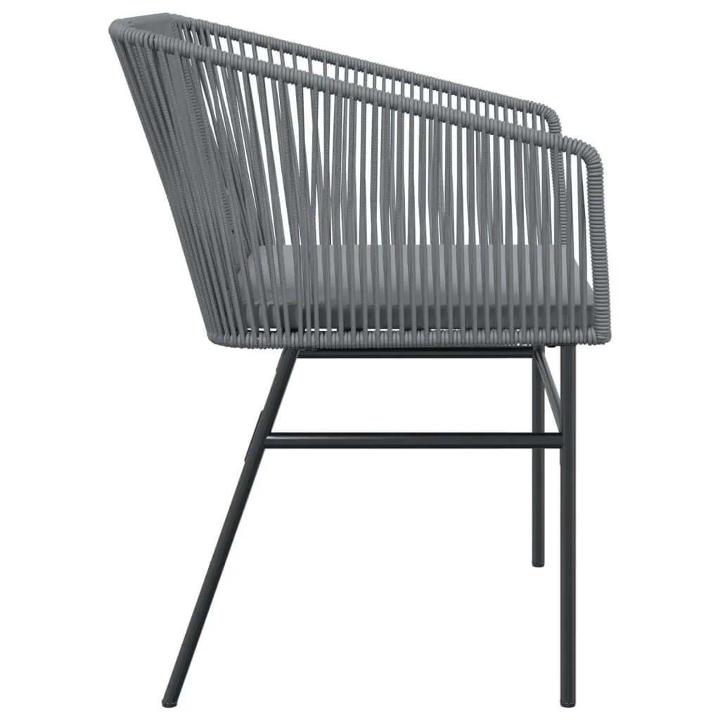 Gartenstuhl 63x63x83 cm Grau aus PE-Rattan und pulverbeschichtetem Stahl