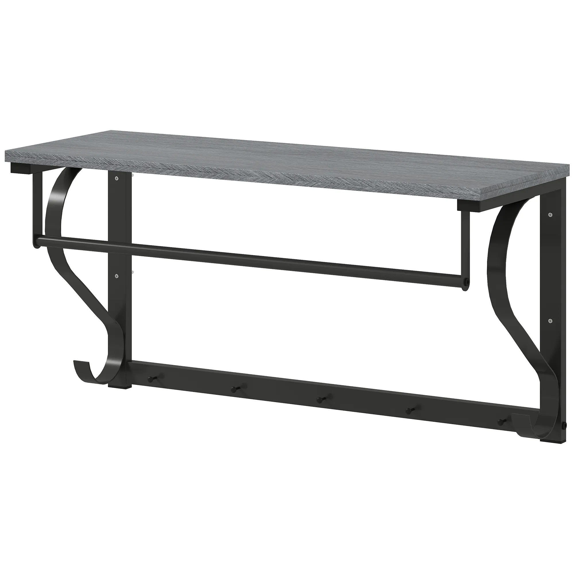 Wandgarderobenständer Grau 70B x 25T x 35,4H cm