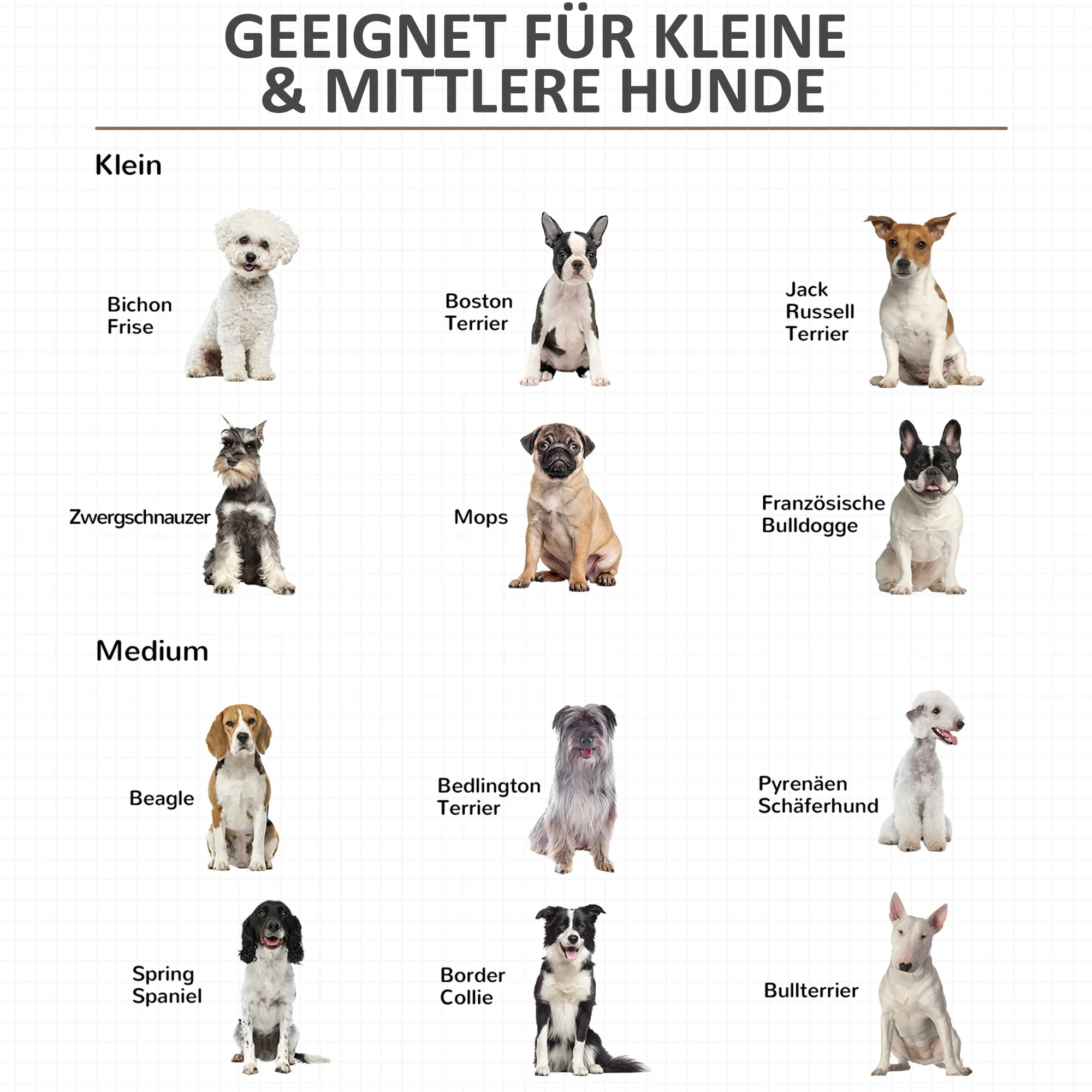 Hundekäfig Weiß/Grau 86B x 60T x 70H cm für mittelgroße Hunde